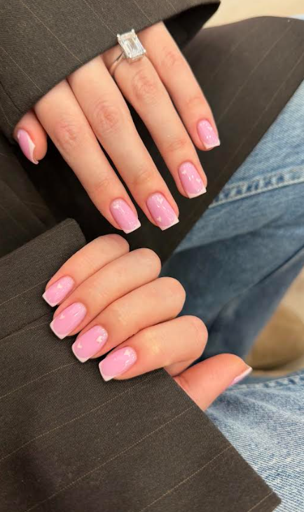 Pink gel manicure